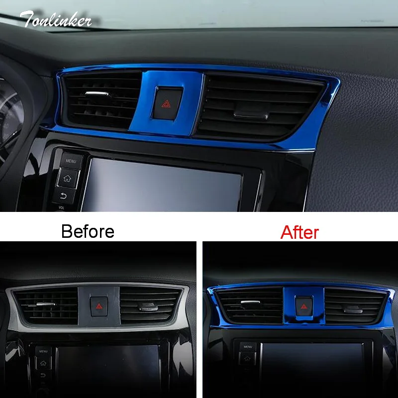 Tonlinker Чехлы наклейки для Nissan SYLPHY 2012-18 автомобильный стиль 1 шт. нержавеющая сталь