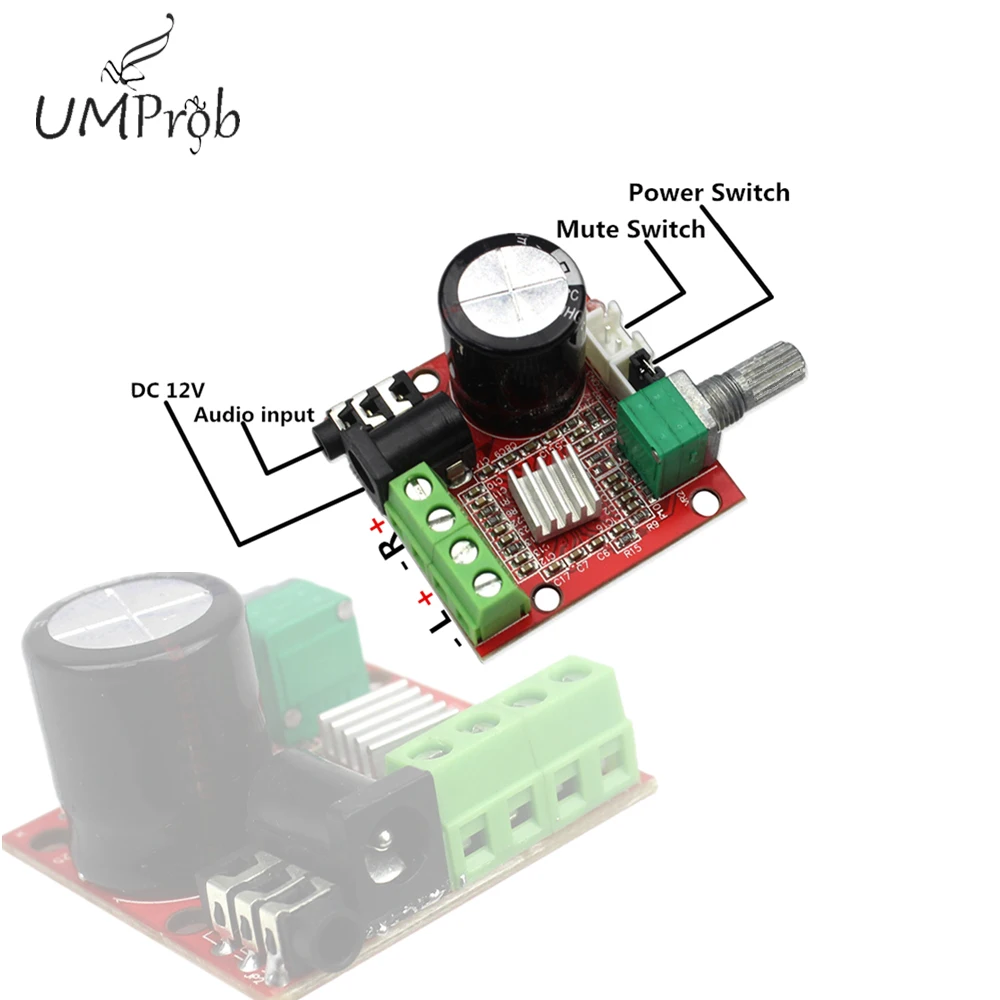 12 В мини Hi-Fi PAM8610 аудио стерео усилитель доска 2X10 Вт двухканальный D Класс модуль