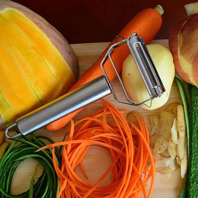 Stainless Steel Julienne Peelers Metal Fruit Vegetable Tools Rotary Sharp Grates Potato Carrot Slicers Cutter Kitchen Gadgets (1)