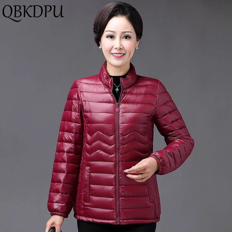 Mom's Thin Cotton Jacket Short Tops Winter Jacket Women Coat Korean Slim Plus size Female Parka Coat warm pattern Padded parka