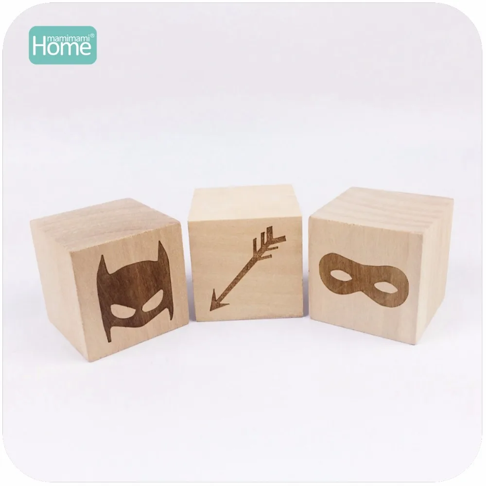

MamimamiHome Baby Toys 3pc 4cm Home Decoration Heart Batman Star Lettering Montessori Toys For Children DIY Crafts Blocks