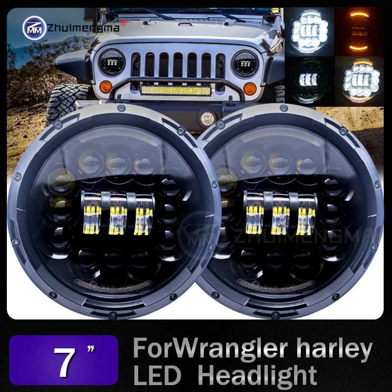7 дюймов 90 Вт светодио дный фары Противотуманные DRL для Jeep Wrangler JK CJ TJ Hummer H1 H2