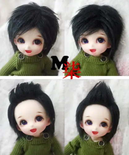 

New 1/12 3-4 inch 9-10cm 1/8 4-5 inch 12cm 14cm BJD fabric fur wig black Fur Wig For AE PukiFee lati Antiskid BJD Doll Wig