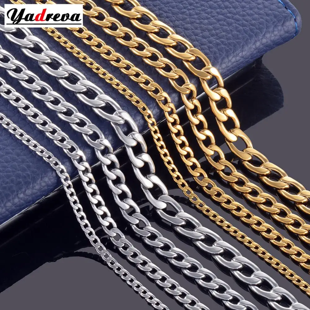 

Stainless steel silver Figaro chain hot sale 3mm-11.5mm can be customized men and women jewelry jewelry