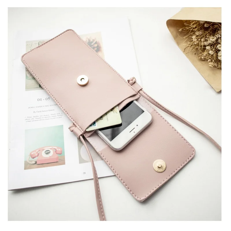 Mobile Phone Wallet Big Card Holders Wallet Handbag Purse Clutch Messenger Shoulder Strap Bag for Women Casual Wallet