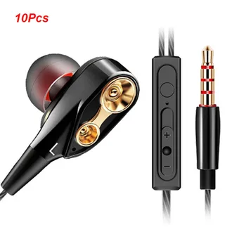 

Subwoofer Soundproof Earplugs With Control Line With Four Quad-core Double-acting Universal Earphones