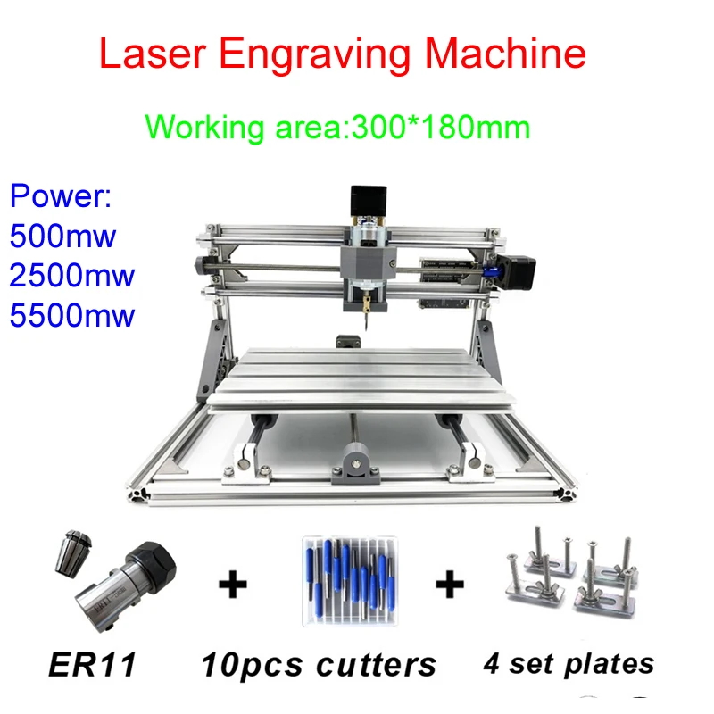 Disassembled 3018 PRO laser engraving machine cnc milling can add head 500mw/2500mw/5500mw drilling | Инструменты