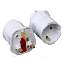 Universal Multifunctional Power Adapter for European to UK Conversion (WHITE)