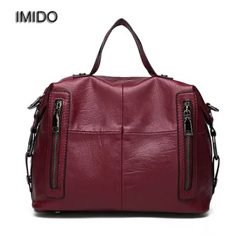 

IMIDO Brand Female Shoulder Bag High Quality pu Leather Women Handbag Messenger Bag Motorcycle Crossbody Bags Long Strap HDG112