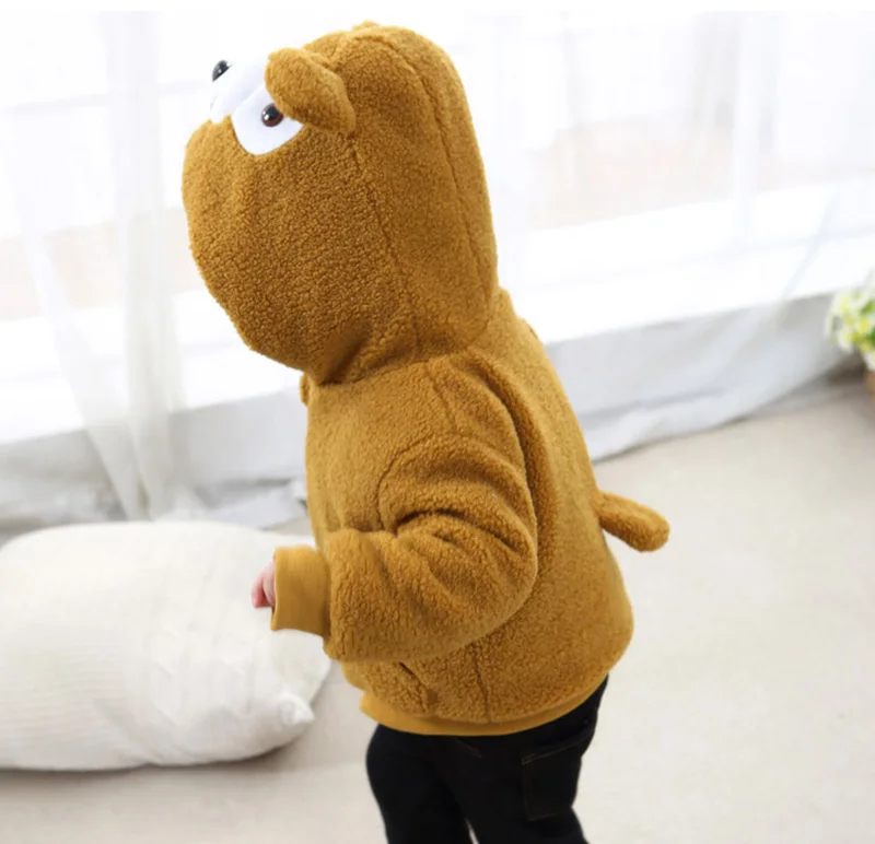  autumn winter baby boys girls hooded jackets new pattern duffy bear pink gray yellow coats children clothes (7)