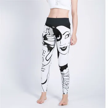 

new printing Beauty love Quick drying Ventilation Elastic force pants workout leggings women shein joggers women fitness legging