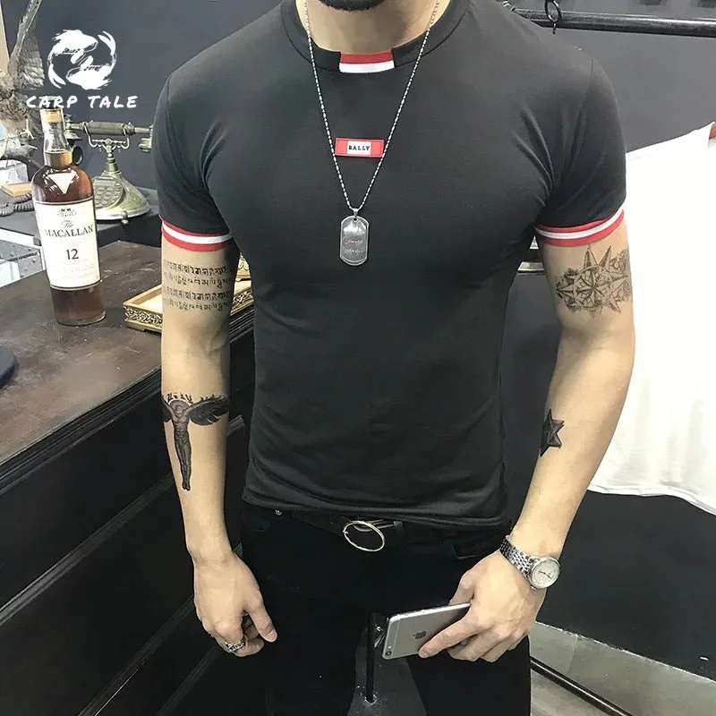 

White Black Men T-shirt Short Sleeves White black Undershirt Male Solid Cotton Mens Tee Summer Jersey Brand Clothing Homme