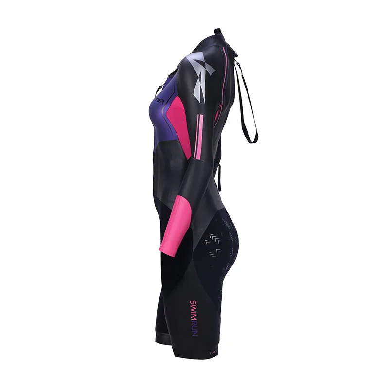 UTTER женский фиолетовый Swimrun короткие ноги гладкой кожи триатлон костюм Yamamoto неопрен купальник серфинга гидрокостюм для купальники