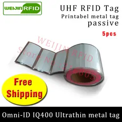 UHF RFID сверхтонких металлических метка Omni-ID iq400 915 мГц 868 мГц Impinj monza4qt EPC 5 шт. Бесплатная доставка для печати пассивный rfid метки