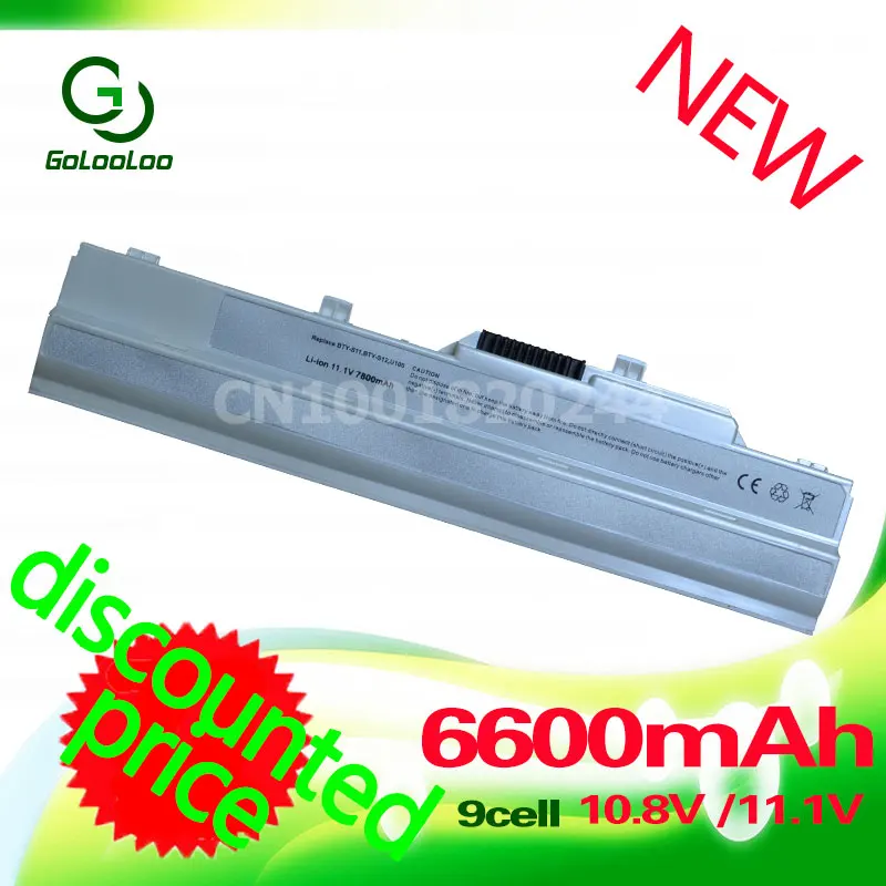 

Golooloo White U100 9 cells 6600mah 11.1v Laptop Battery for MSi 14L-MS6837D1 3715A-MS6837D1 6317A-RTL8187SE