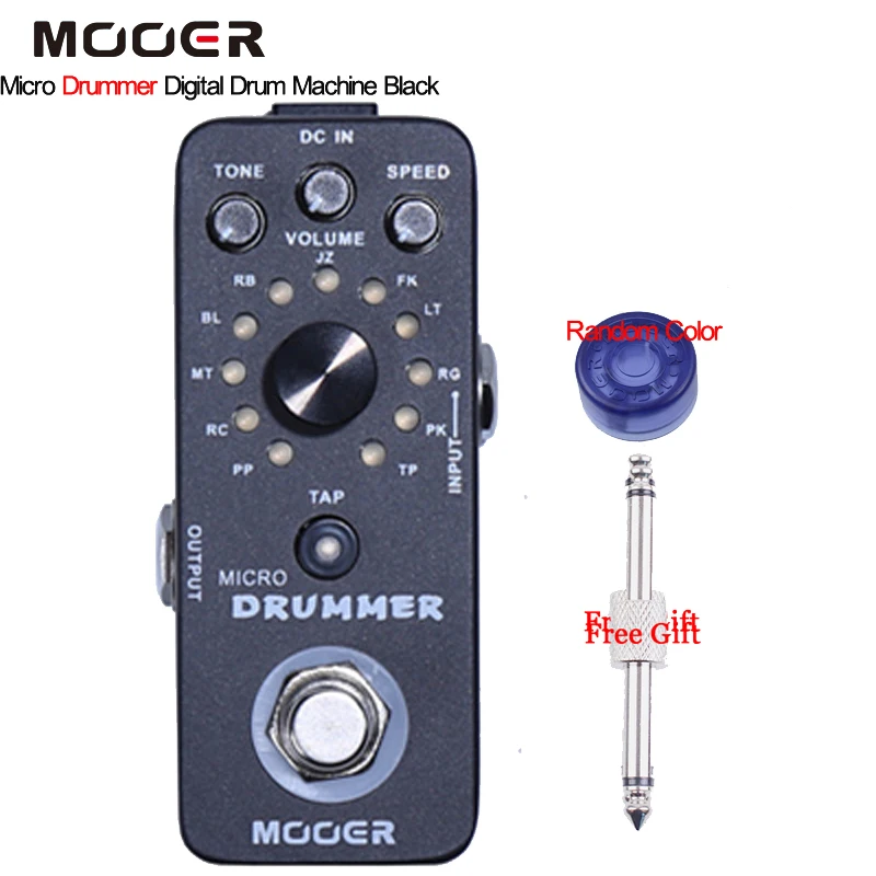 

Mooer Micro Drummer Compact Digital Drum Machine 121 Drumbeats Tap Tempo Functionality Black
