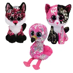 Ty Beanie Boos Flippables утягивающие блестки Единорог кошка Хаски динозавр лиса мягкие большие глаза заполненные животные Коллекционная кукла