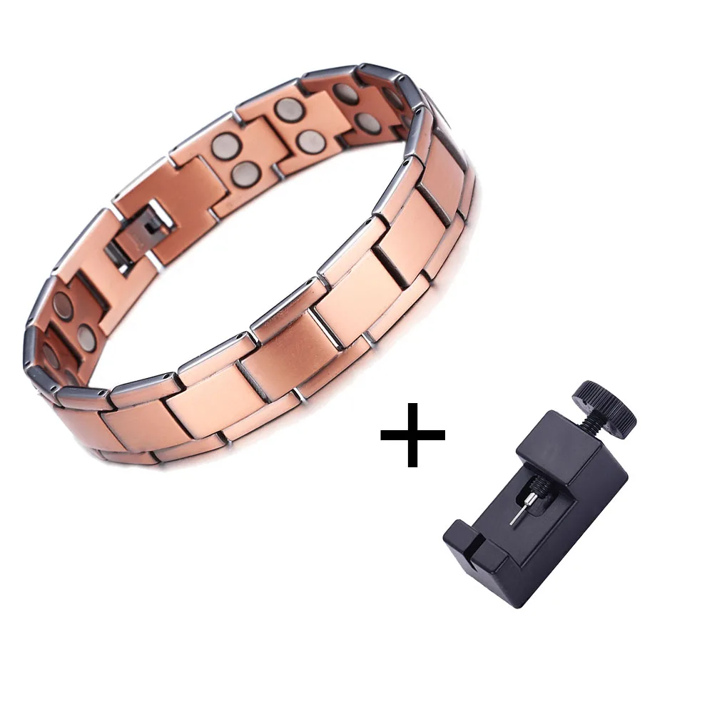 Винтажный Браслет из чистой меди, магнитный браслет для мужчин и женщин, ювелирные изделия для здоровья, лечебная терапия, Энергетический Браслет - Окраска металла: bracelet and tool