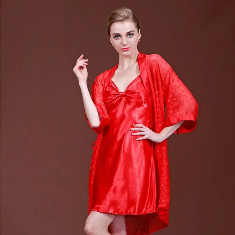2017 Summer Silk Robes Thin Section Imitation Silk Home Service Two