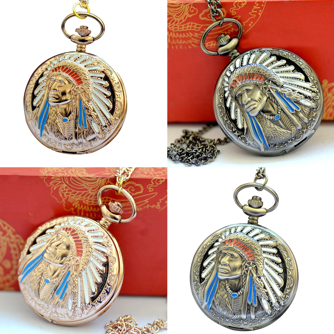 

Men And Women Casual Fashion Wild Imprint Pocket Watch Latest Trend Quartz Watch Retro Exquisite Lndian Pattern Pocket Watch