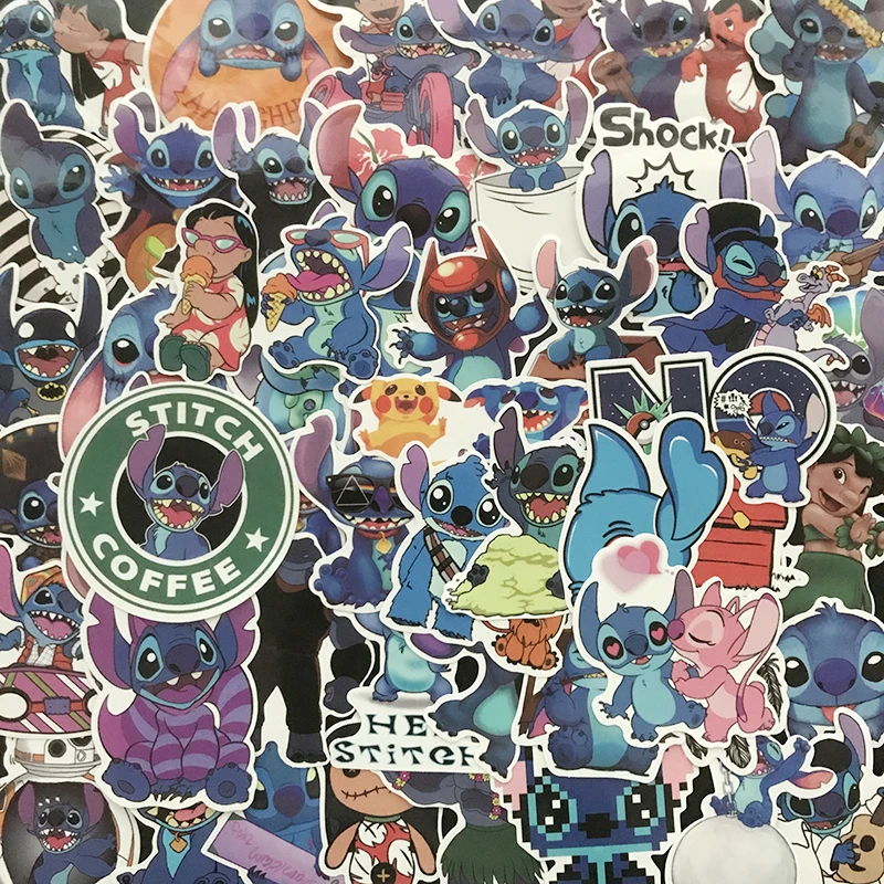 50Pcs Lilo Stitch Cute Cartoon Stickers For Skateboard Luggage Laptop Notebook 50Pcs Lilo Stitch Cute Cartoon Stickers For Skateboard Luggage Laptop Notebook