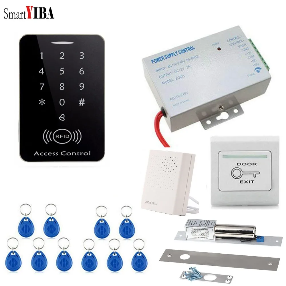 SmartYIBA RFID система контроля допуска к двери комплект с электрическим магнитным замком питание бесконтактная дверная Входная клавиатура 10 брелоков - Цвет: T154