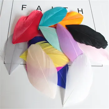 

Retail 50pcs 4-8cm colorful Goose Feathers Trim, Wedding Dress Jewelry Decoration Craft DIY Feathers for Accessory
