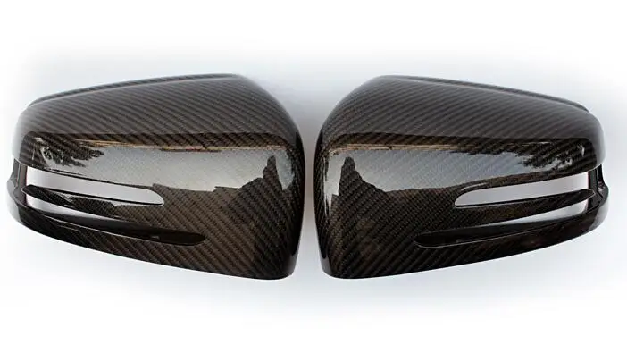 W204 крышка зеркала на замену для Mercedes-Benz A B C E S CLA CLS GLA класс углеродного волокна крышки заднего вида W176 W117 W218 W212 W207 - Цвет: Carbon Fiber Gloss