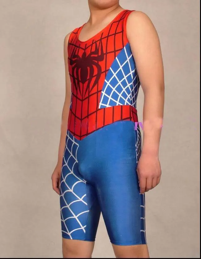 Лайкра спандекс Zentai красный борьба Брюки для девочек Lightning костюм для детей H004 - Цвет: Spiderman