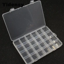 Yidensy 1 Uds caja cuadrada de plástico transparente caja de almacenamiento 10/24 ranura ajustable para Pils joyas cuentas pendientes caja organizador