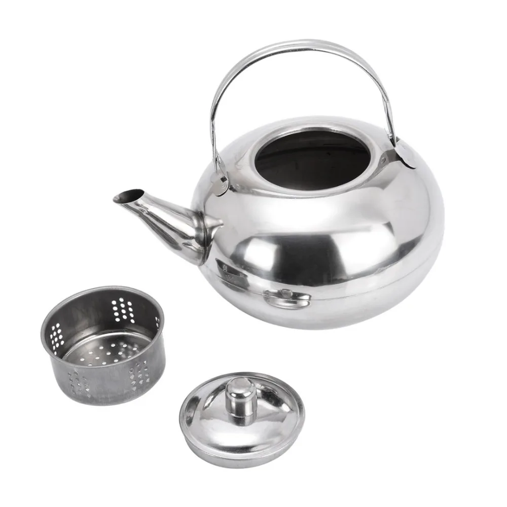 

1pc Mayitr 14/16/18/20cm Stainless Steel Teapot Coffee Pot with Tea Leaf Infuser Filter Convenient Tea & Coffee Pots