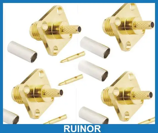 

100pcs Copper SMA Female Plug Panel Mount Connector Crimp for SMA RG316 Cables