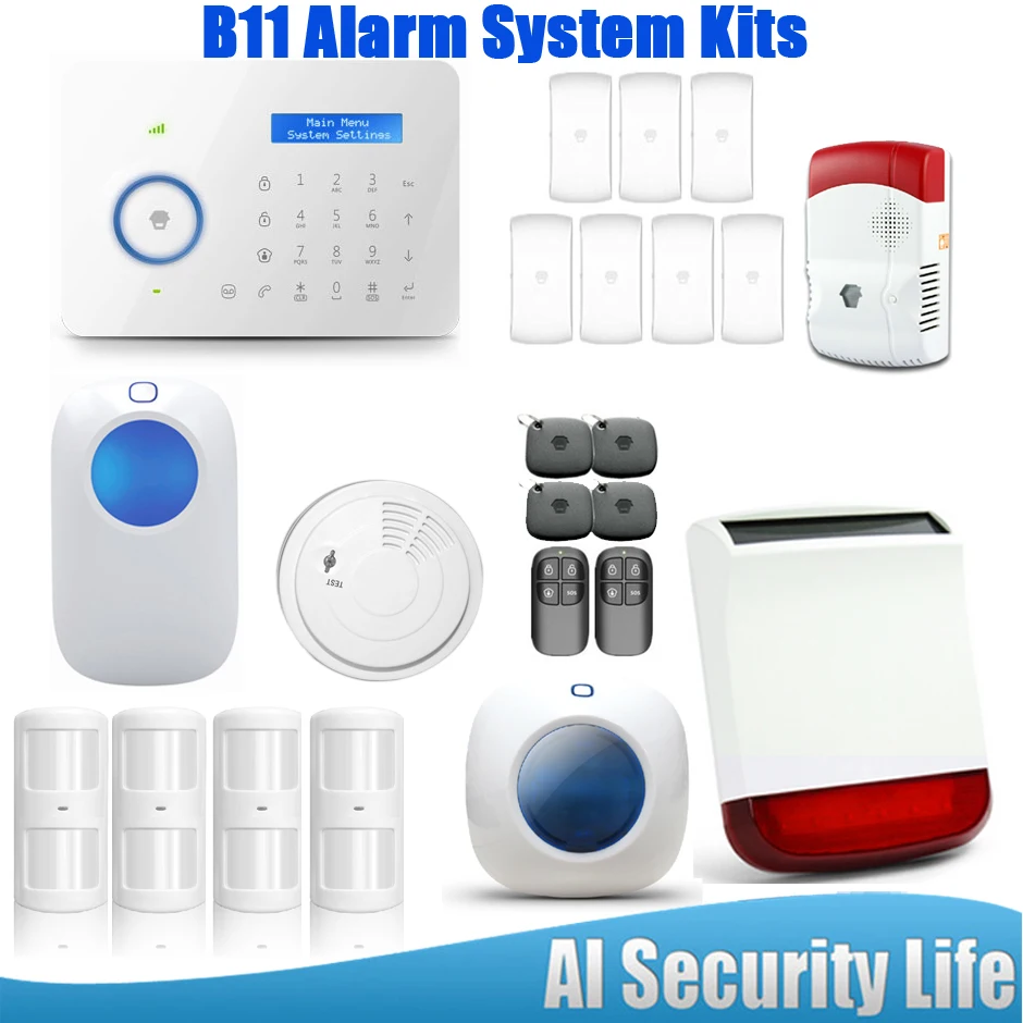 

Etiger Hot selling Chuango B11 Intruder Burglar Dual network PSTN and GSM burglar Security Alarm System P535kit