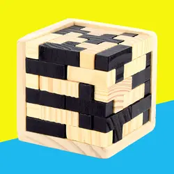 Тетрис деревянный куб Логические 3D головоломки Обучающие Интеллектуальное развитие