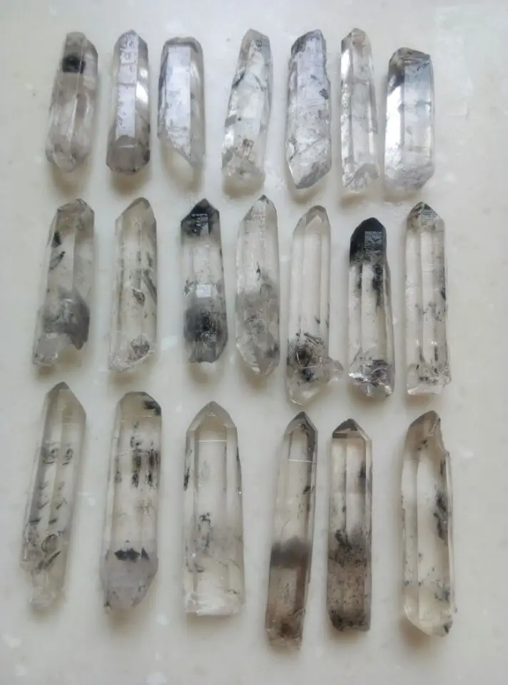 

12pcs Lot tiny Natural Rare Molybdenite Lemurian Seed Quartz Crystal Point Specimen 80-70g