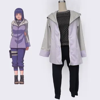 

Anime NARUTO cosplay Hyuga Hinata Halloween Unisex cos Daily uniform costumes size 2XS-3XL coat+shirt+pants