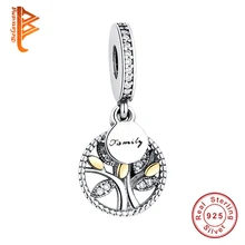 Unique 100% 925 Sterling Silver Household Tree Crystal Charms Beads Match Pandora Bracelet Pendant DIY Genuine Jewellery Making