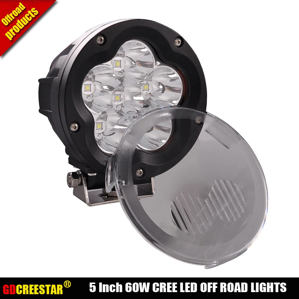 Round 60W LED offroad Light 12V 24V Led LightS For Truck Tractor Heavy