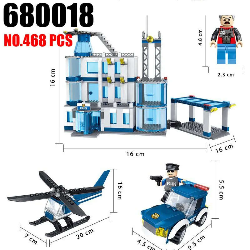 

AIBOULL Big Size Police Series Of Intelligence Building Blocks Boys' Best Gift DIY New Police Station Assembled Funny Bricks Toy