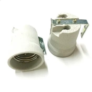

E27 Screw Base Lamp Ceiling Cocket Ceramic Holder with TWO Screw Hole L Connector 20pcs