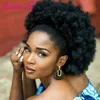 10inch High Puff Afro Curly Wig Ponytail Drawstring Short Afro Kinky Pony Tail Clip in on Synthetic Kinky Curly Hair Bun 1