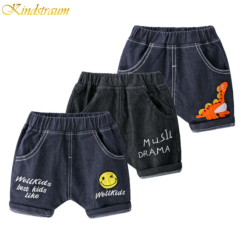 

2019 Summer Kids Jeans Short Denim Boy Short Jeans Cartoon Printed Children Summer Casual Elastic Waist Trousers Boy Short DC060