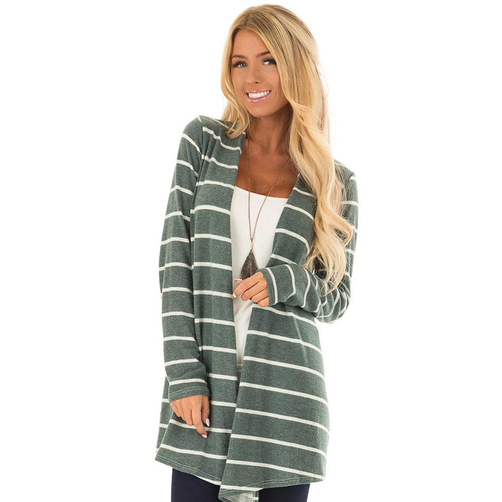striped long cardigan womens