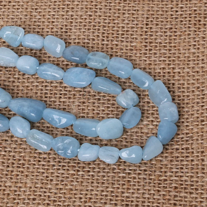 8-15mm 38cm/str Approx 35pcs Natural Sea Blue Treasure Stone Beads Chips Beads For Jewelry Making Necklace Bracelet DIY