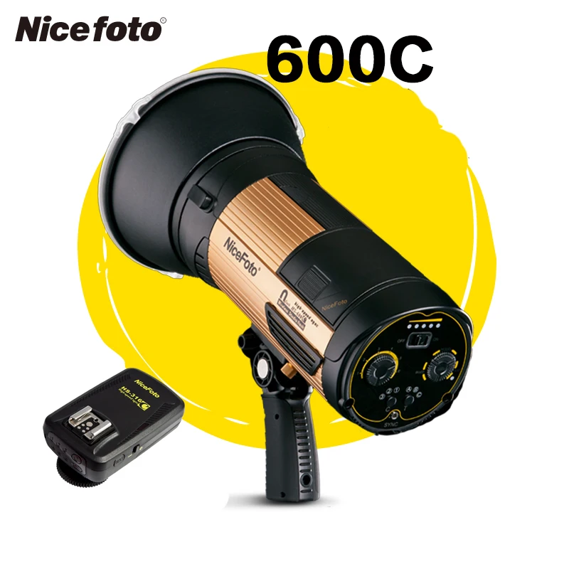 NiceFoto HS 600C 600W Высокоскоростная синхронизация HSS 1/8000S студийная вспышка высокоскоростная lite с передатчиком для камеры Canon