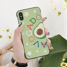 Moskado Leuke Avocado Bloemen Telefoon Case Voor iPhone 6 6s 7 8 Plus X XS XR XS Max Frameloze plastic Coque Hard PC Back Cover Cases(China)