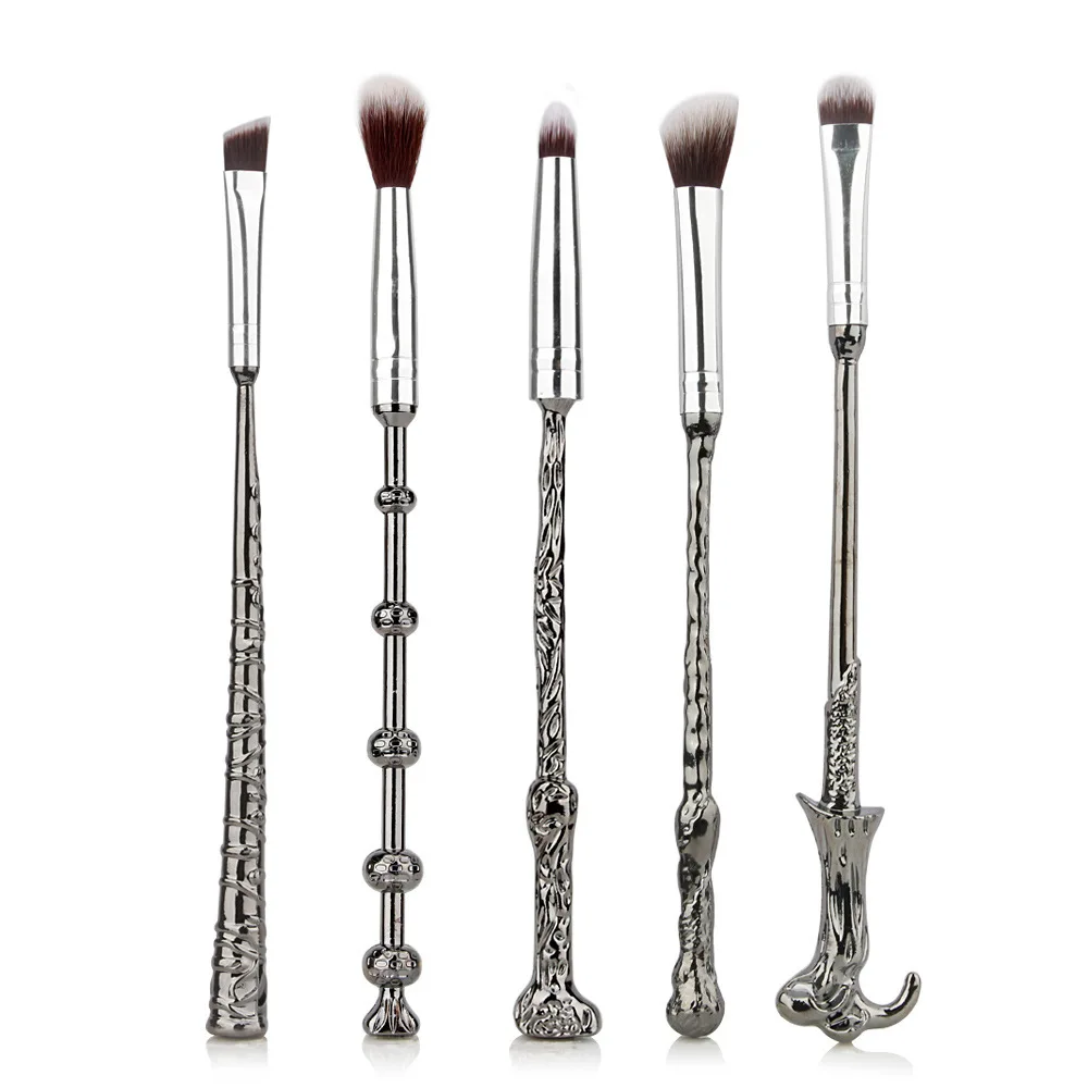 

5 pcs Harry Makeup Brush Sets Potter Magic Wand Eye Shadow Brush Comestic With Bag Brush Tools Drop Ship