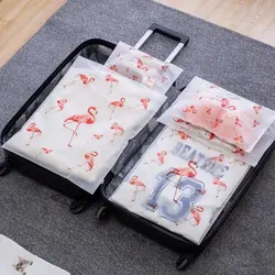Прозрачный косметический пакет Фламинго дорожный кейс для косметики для женщин на молнии Макияж для ванной органайзер для хранения сумки