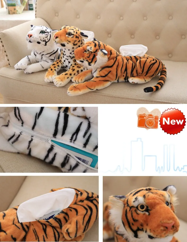 Творческий Плюшевые моделирование мультфильм точка собака Тигры Tissue Box практическая насосные коробки бумажные полотенца насосные
