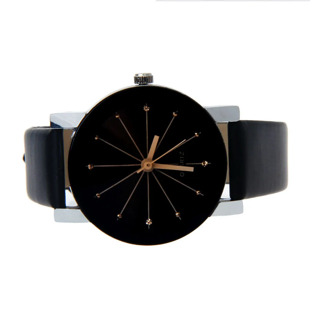5001 Мода Высокое качество человек часы 1 пара для мужчин и для женщин с кварцевым циферблатом часы кожа наручные часы